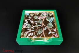 Set of 4 spring flower coasters with box